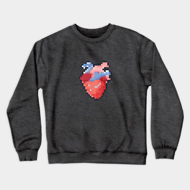 Anatomical Pixel Heart Crewneck Sweatshirt by PixelSamuel